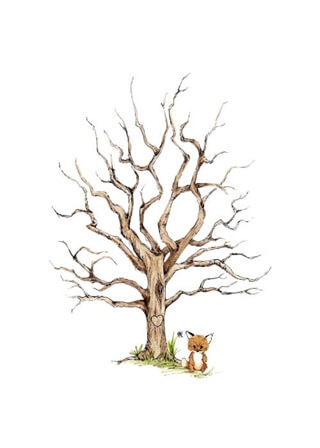 Fingerabdruck- Poster mit Fuchs
